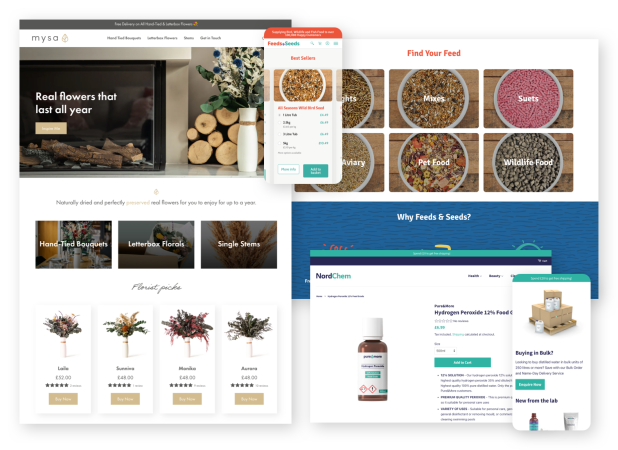 Examples of Shopify websites built by marketing agency in Chester